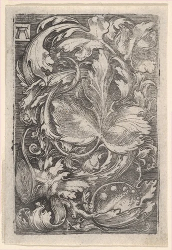 Leaf Ornament with Lilies of the Valley by Albrecht Altdorfer, print, 1500-1538