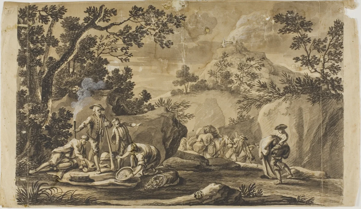 Bandits with Loot by Unknown Artist, drawing, 1700-1799