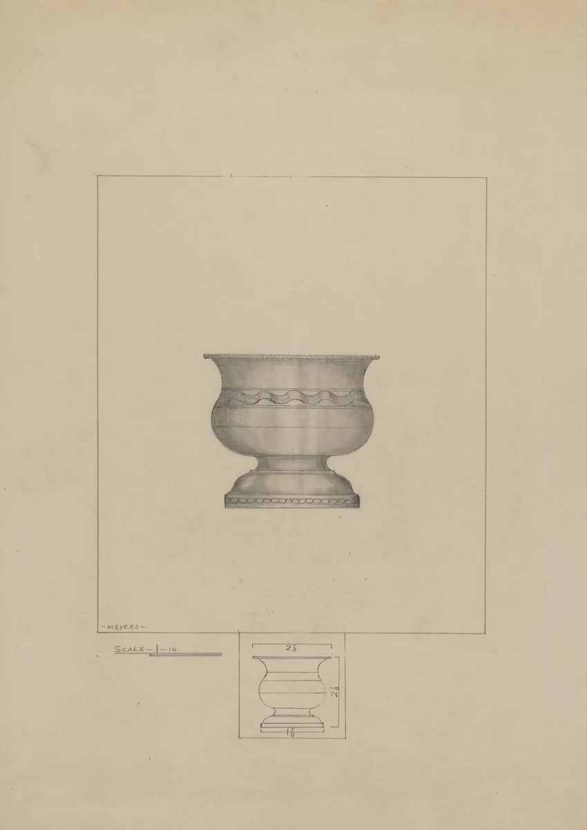 Pewter Bowl by Henry Meyers, index of american design, 1936