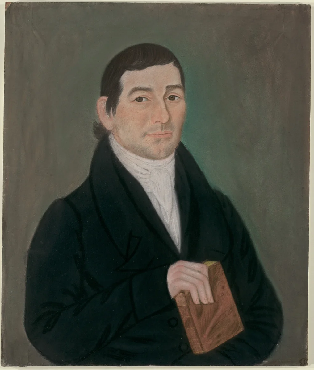Portrait of a Man Holding a Book by Micah Williams, drawing, 1818-1828