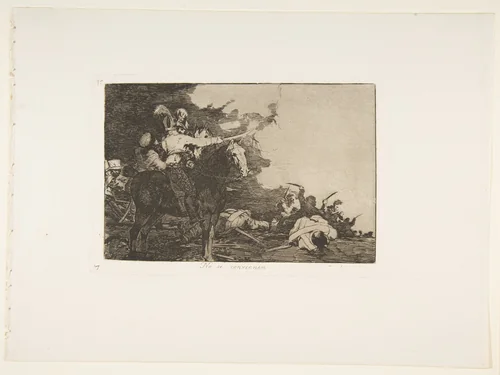 Plate 17 from "The Disasters of War" (Los Desastres de la Guerra): 'They do not agree' (No se convienen) by Goya, print, 1810-1823