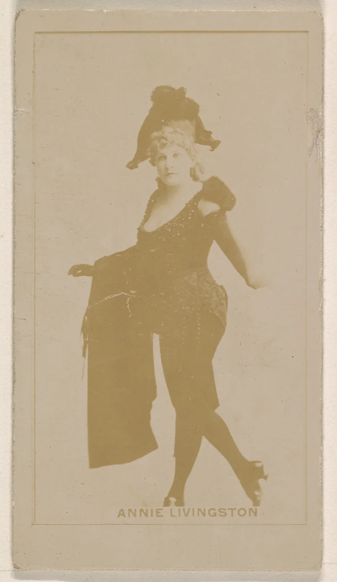 Annie Livingston, from the Actresses series (N245) issued by Kinney Brothers to promote Sweet Caporal Cigarettes by Kinney Brothers Tobacco Company, photograph, 1890