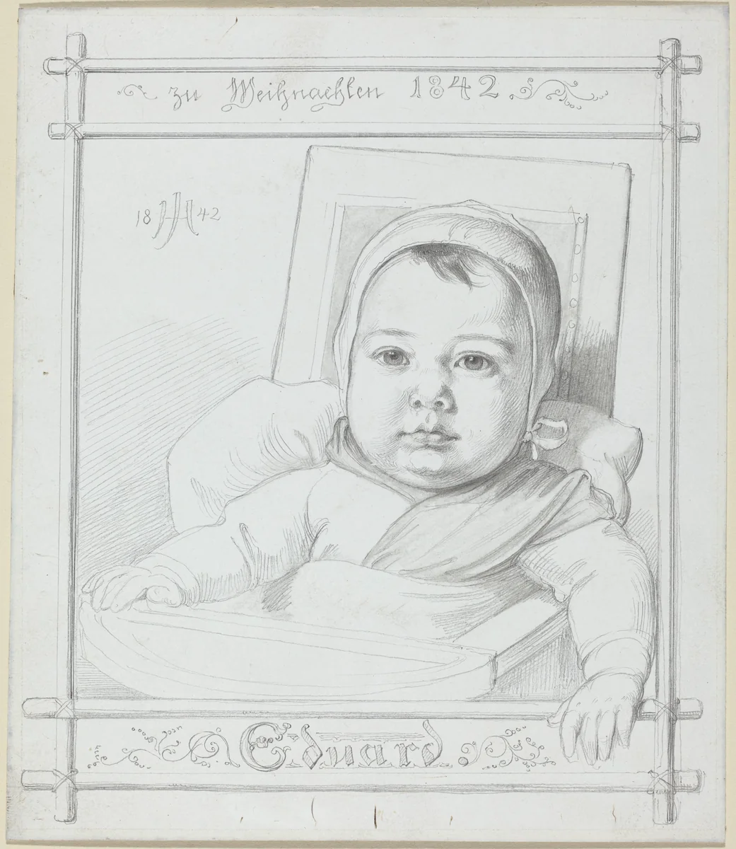 Eduard, the Artist's Infant Son by Julius Hübner, drawing, 1842