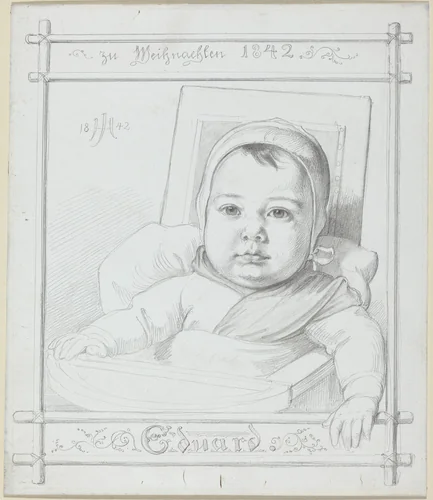 Eduard, the Artist's Infant Son by Julius Hübner, drawing, 1842