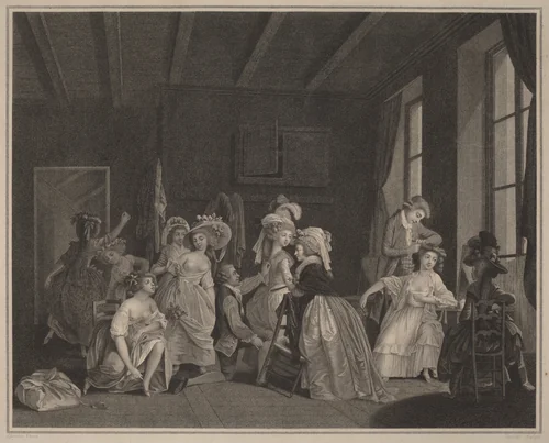 The Preparations for the Ballet by Salvatore Tresca; Nicolas Lavreince, print, 1782