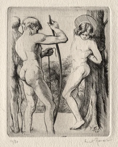 The Martyrdom of St. Sebastian by Ernest Rouart, print, 1900-1942