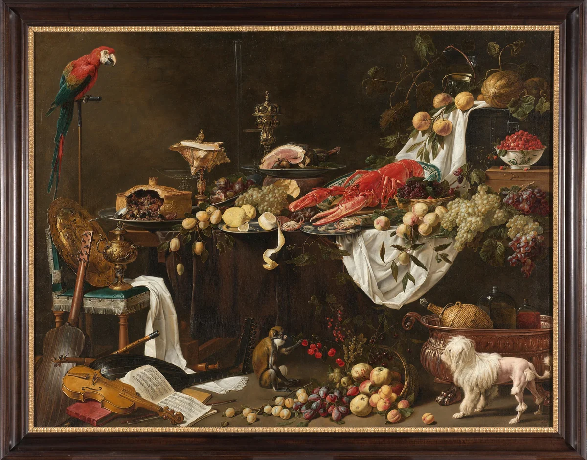 Banquet Still Life by Adriaen van Utrecht, painting, 1644
