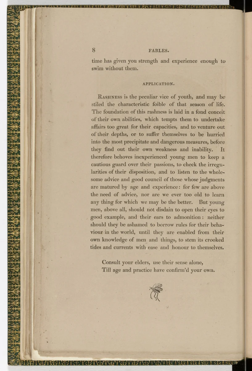 Tailpiece (page 8) from The Fables of Aesop by Thomas Bewick, illustrated book, 1818