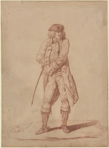 Gentleman with a Riding Crop by Pierre Alexandre Wille, drawing, 1748-1821