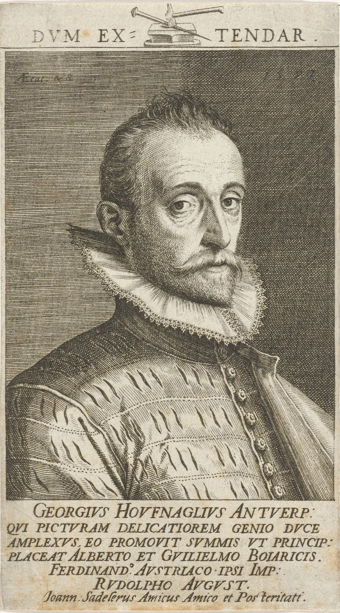 Portret van Joris Hoefnagel by Unknown, print, 1592