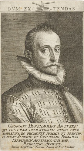 Portret van Joris Hoefnagel by Unknown, print, 1592