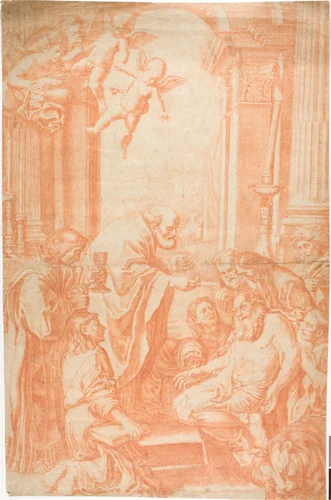 The Last Communion of Saint Jerome by Domenichino, drawing, 1614-1799