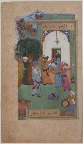 "Dancing Dervishes", Folio from a Gulistan of Sa'di by Sa'di, manuscript, 1600-1699