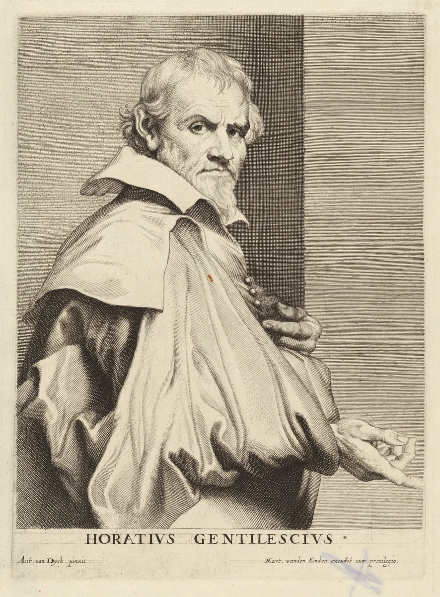 Orazio Gentileschi by Lucas Emil Vorsterman; Sir Anthony van Dyck, print, 1626-1641