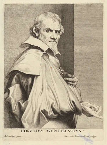 Orazio Gentileschi by Lucas Emil Vorsterman; Sir Anthony van Dyck, print, 1626-1641