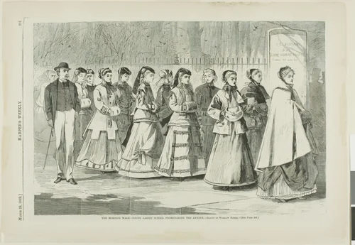 The Morning Walk—Young Ladies' School Promenading the Avenue by Winslow Homer, print, 1868