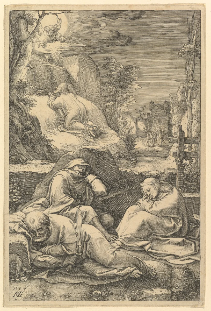 The Agony in the Garden, from "The Passion of Christ" by Hendrick Goltzius, print, 1597