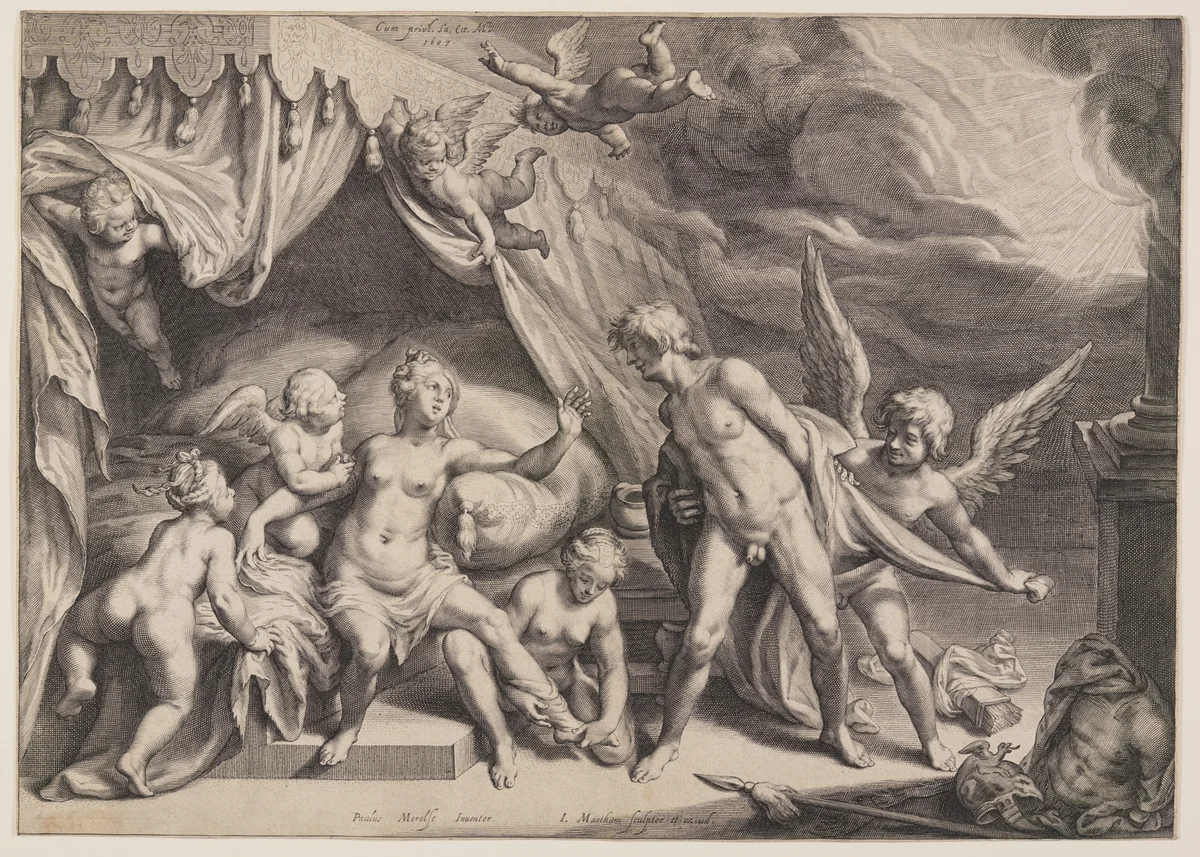 Venus and Mars Discovered by Apollo by Jacob Matham
Paulus Moreelse, print, 1607
