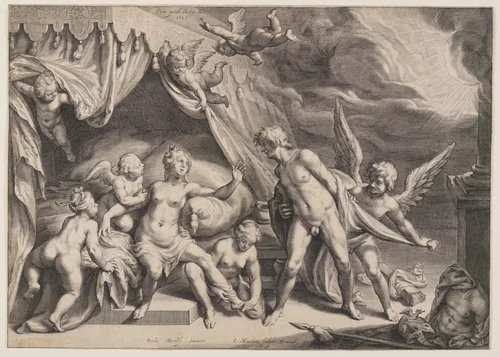 Venus and Mars Discovered by Apollo by Jacob Matham
Paulus Moreelse, print, 1607