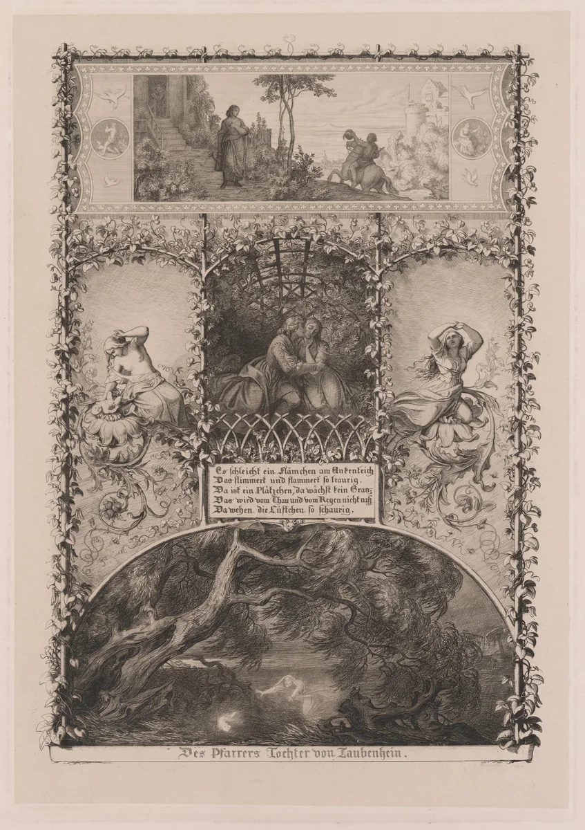 Des Pfarrers Tochter von Taubenhein (The Parson's Daughter from Taubenhain) by Eugen Napoleon Neureuther, print, 1844