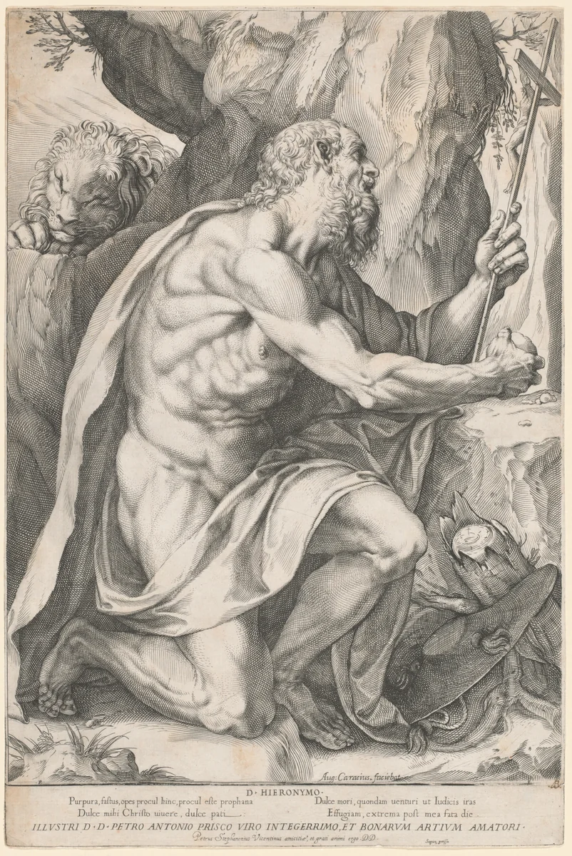 Saint Jerome by Agostino Carracci; Francesco Brizio, print, 1597-1607