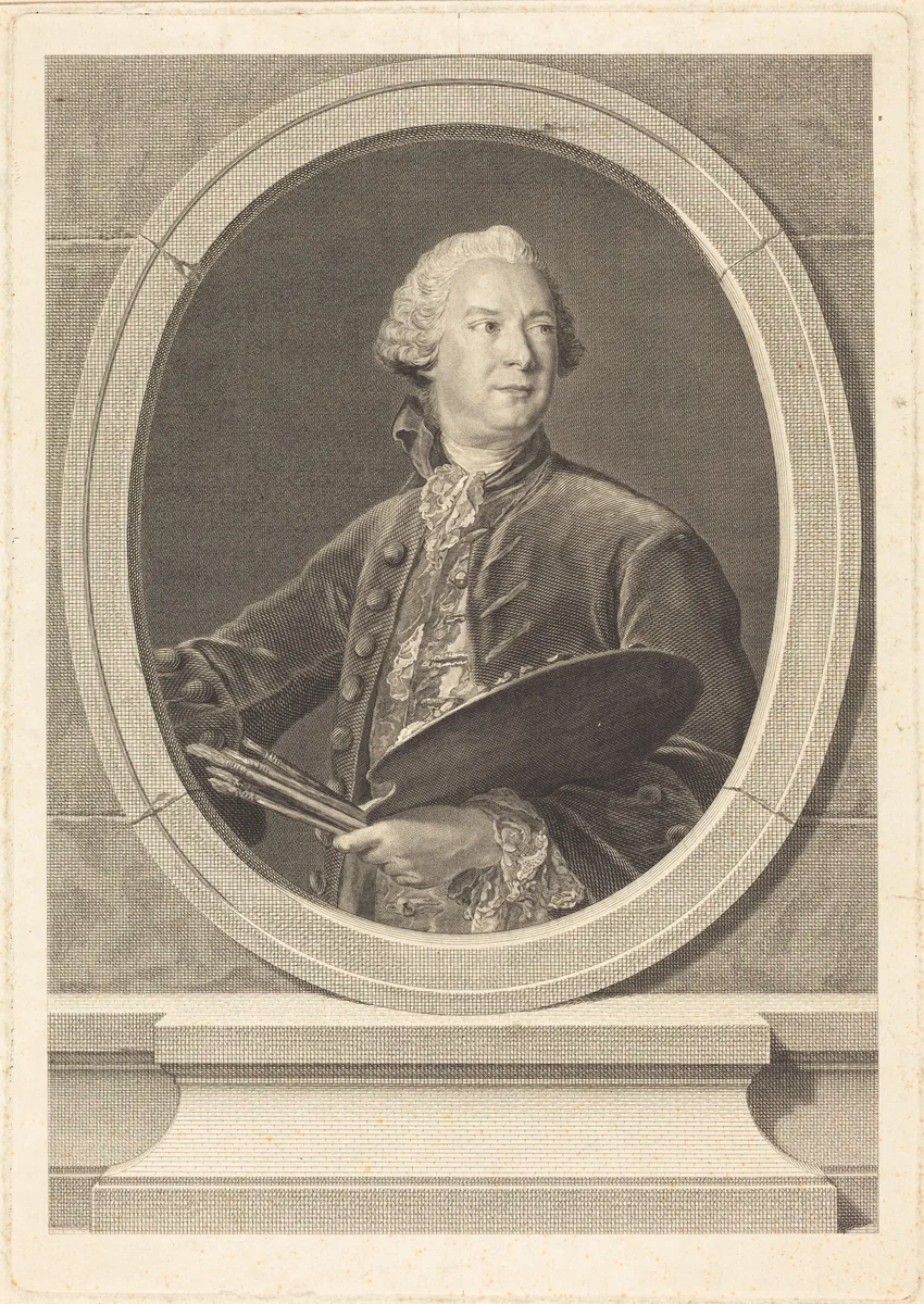 Louis Tocque by Louis-Jacques Cathelin; Jean-Marc Nattier, print, 1738-1804