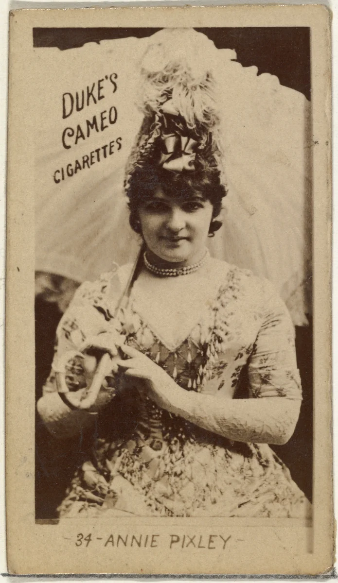 Card Number 34, Annie Pixley, from the Actors and Actresses series (N145-4) issued by Duke Sons & Co. to promote Cameo Cigarettes by W. Duke, Sons & Co., photograph, 1880-1889
