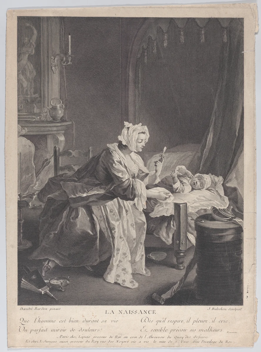 La Naissance by Jean-Joseph Baléchou, print, 1739-1749