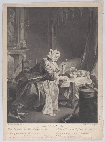 La Naissance by Jean-Joseph Baléchou, print, 1739-1749