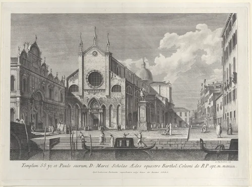 View of Santi Giovanni e Paolo (San Zanipolo), Venice by Giovanni Battista Brustolon, print, 1763