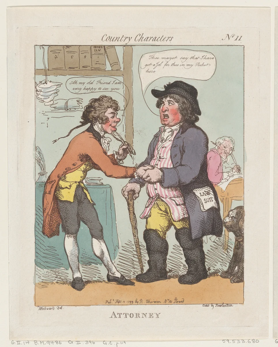 Attorney by Thomas Rowlandson, print, 1799
