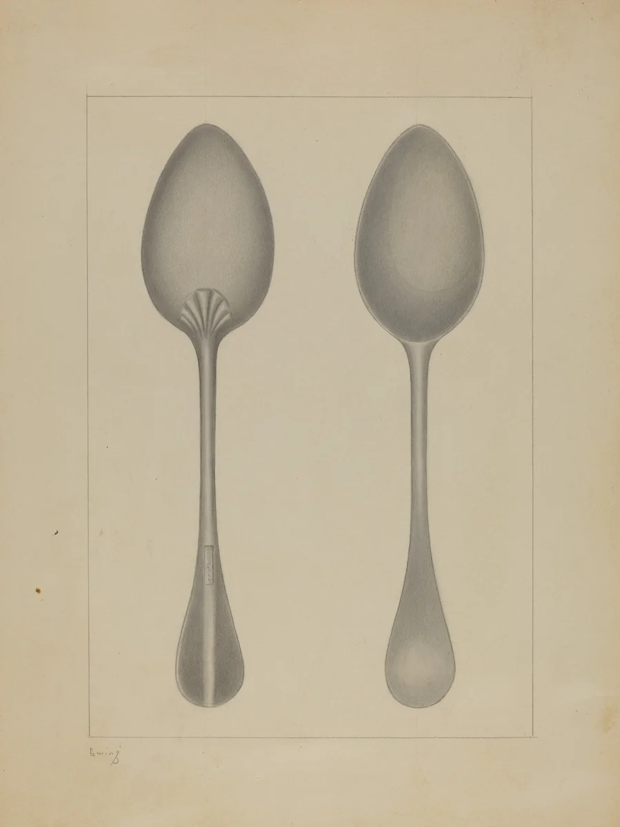 Pewter Spoon by Burton Ewing, index of american design, 1937