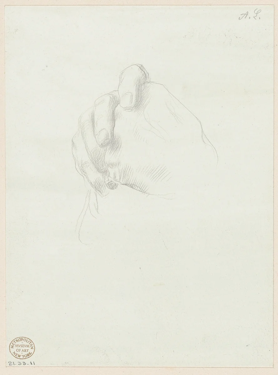 Study for the hands in the Portrait of Edward D. Adams by Alphonse Legros, drawing, 1892