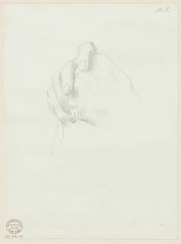 Study for the hands in the Portrait of Edward D. Adams by Alphonse Legros, drawing, 1892