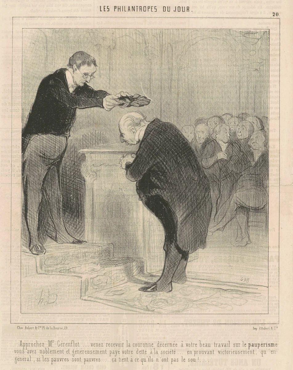 Approchez M. Gérenflot ... venez recevoir ... by Honoré Daumier, print, 1844