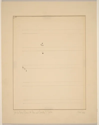 Solo for Violin (Concert for Piano and Orchestra): Sketch by John Cage, drawing, 1912-1992