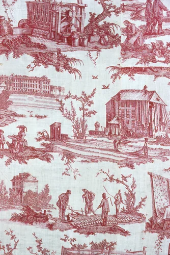 Les Travaux de la Manufacture (The Factory in Operation) (Furnishing Fabric) by Jean Baptiste Huet, textile, 1783-1784