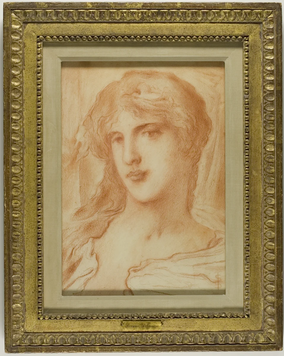 Head by Simeon Solomon, print, 1875-1885