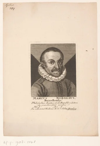 Portret van Mario Nizolio by Johann Friedrich Schmidt, print, 1704-1765