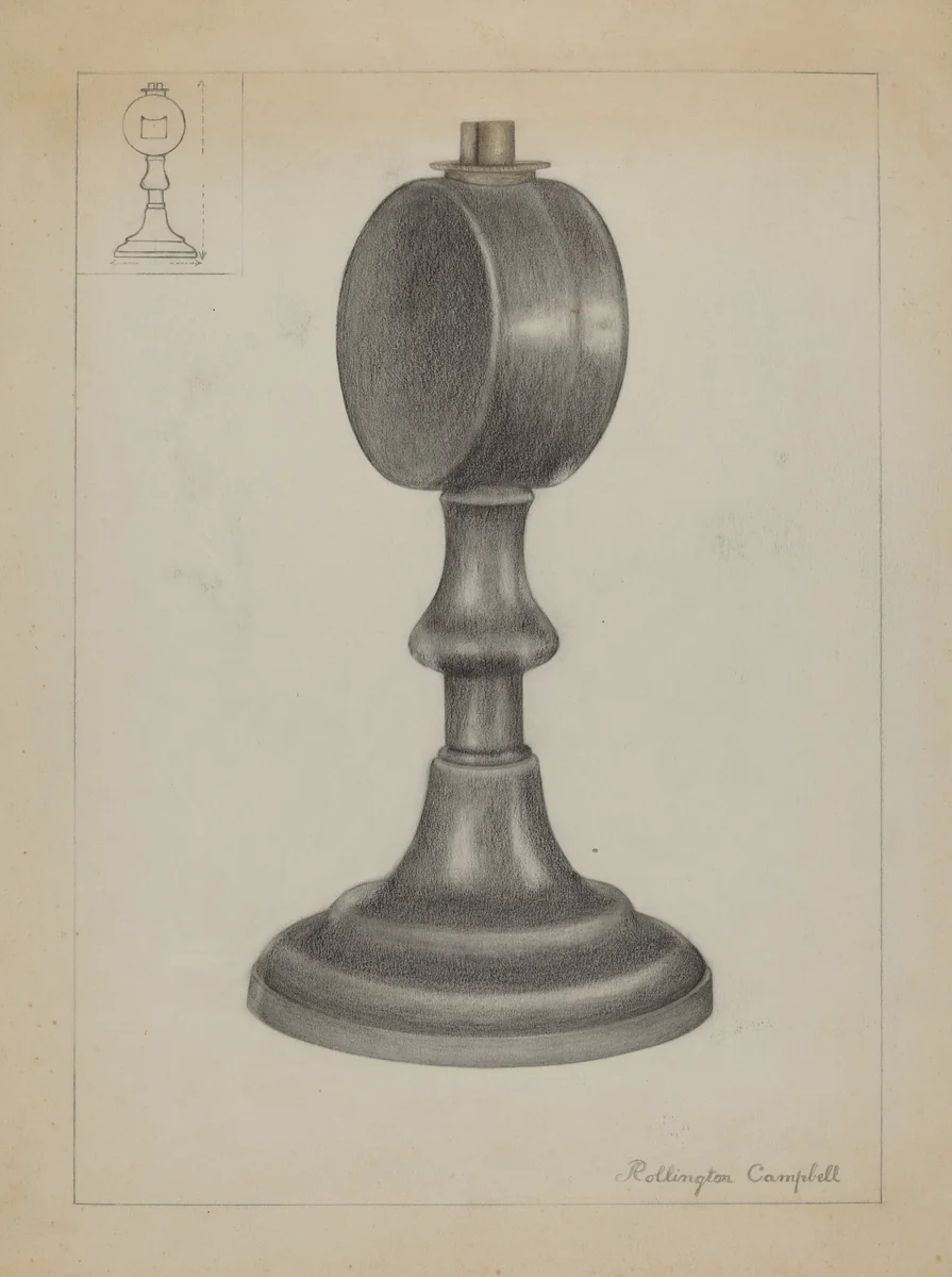 Lamp by Rollington Campbell, index of american design, 1936
