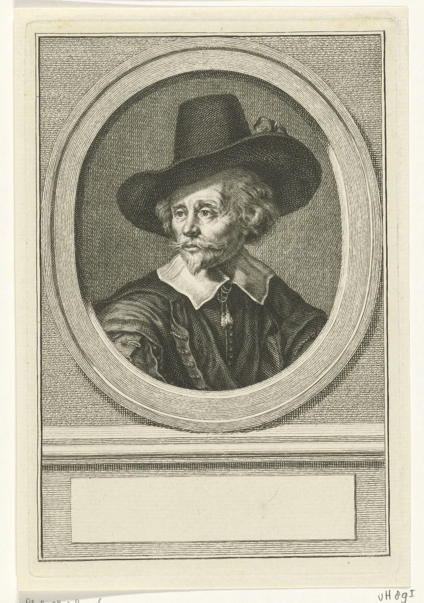 Portret van Samuel Coster by Jacob Houbraken, print, 1708-1780