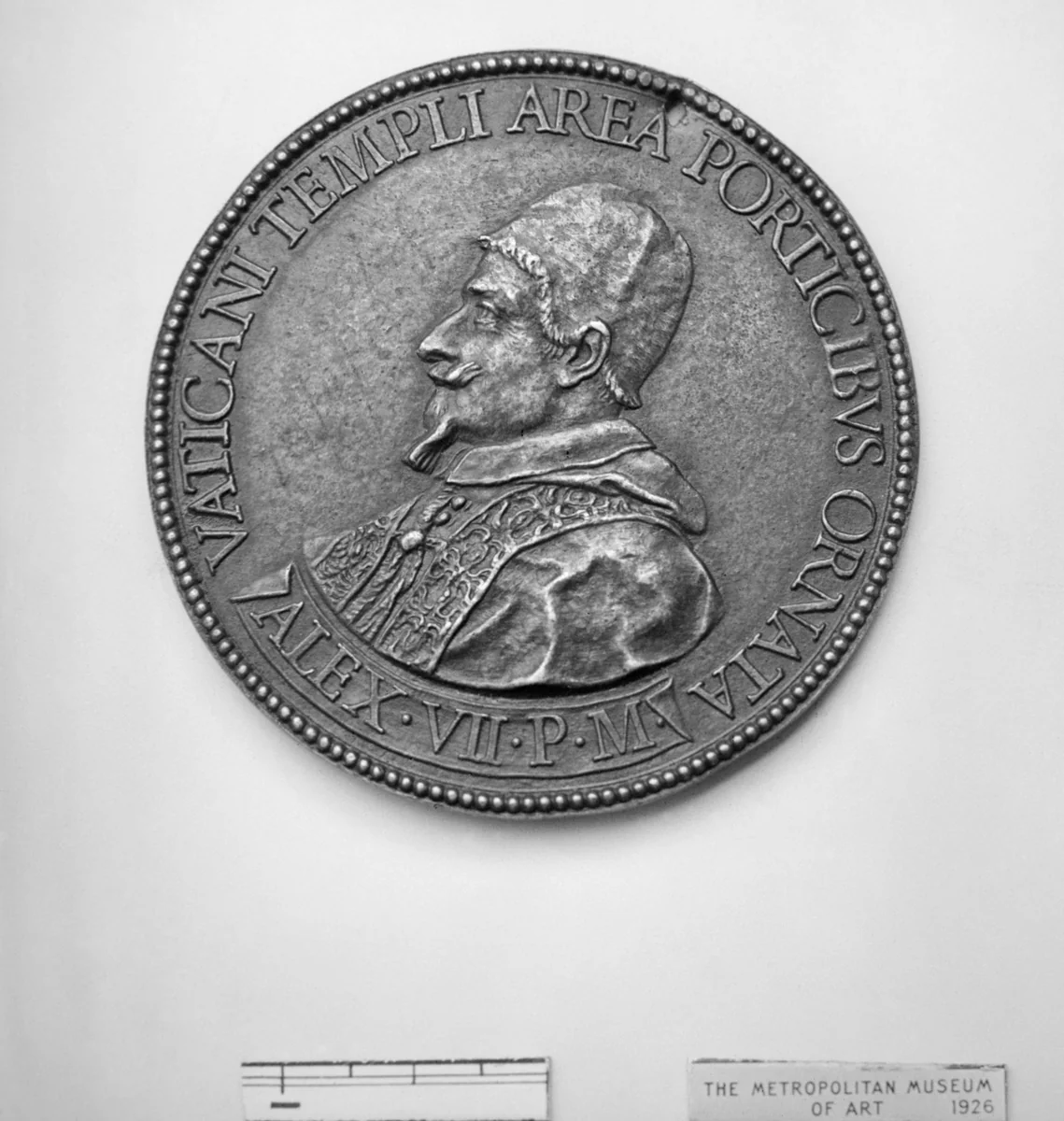 Pope Alexander VII (Fabio Chigi), (b. 1599, Pope 1655–67) by Gasparo Morone, metalwork, 1655-1667