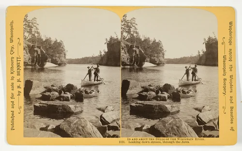 Looking down stream, through the Jaws, No. 1111 from the series "In and About the Dells of the Wisconsin River" by Henry Hamilton Bennett, photograph, 1870-1908