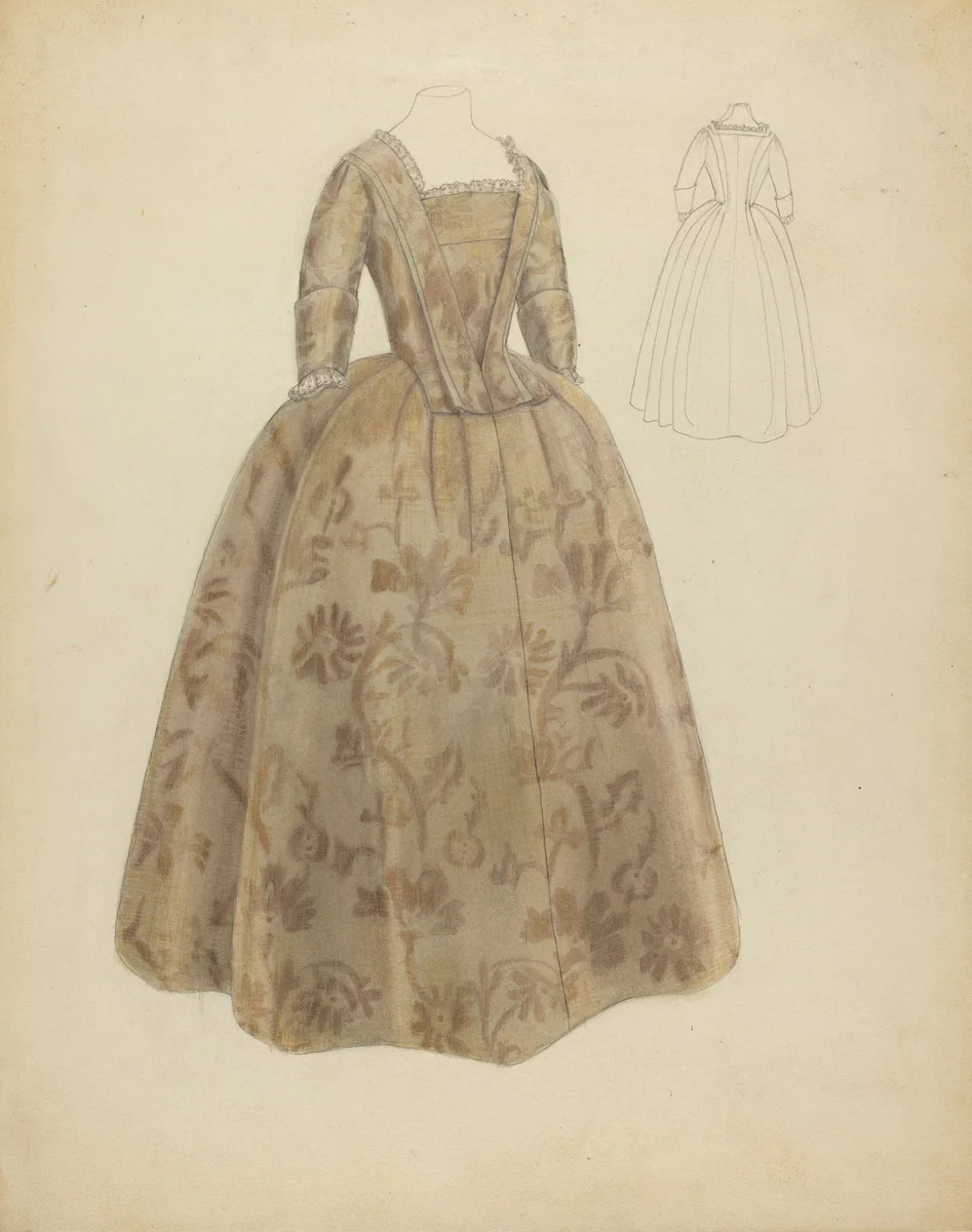 Wedding Dress by Bessie Forman, index of american design, 1940