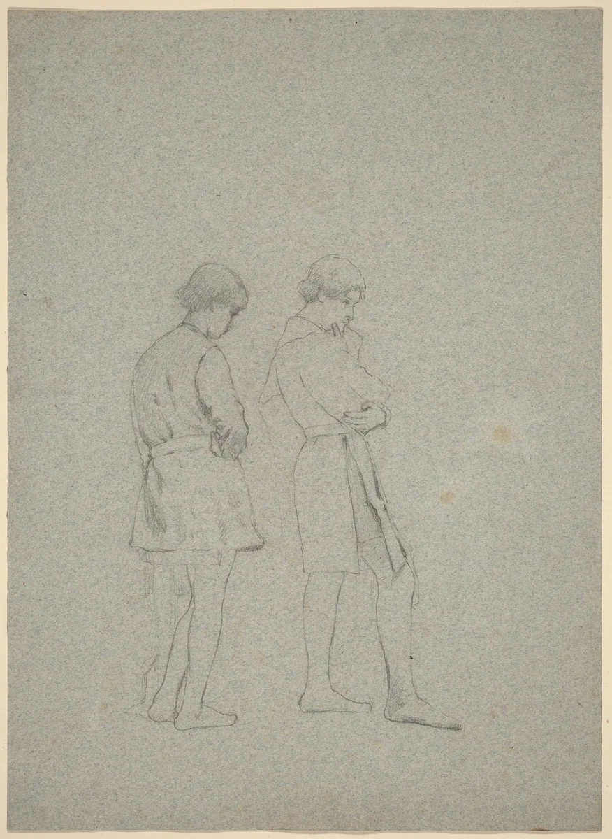 Studies for Elaine by Thomas Hovenden, drawing, 1880