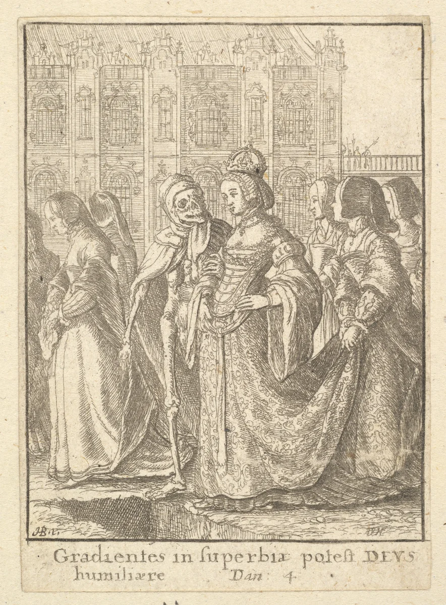 Empress, from the Dance of Death by Wenceslaus Hollar, print, 1651-1800