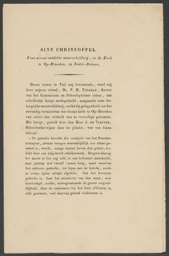 Beschrijving van de muurschildering uit de kerk van Opheusden by anonymous, other, 1847