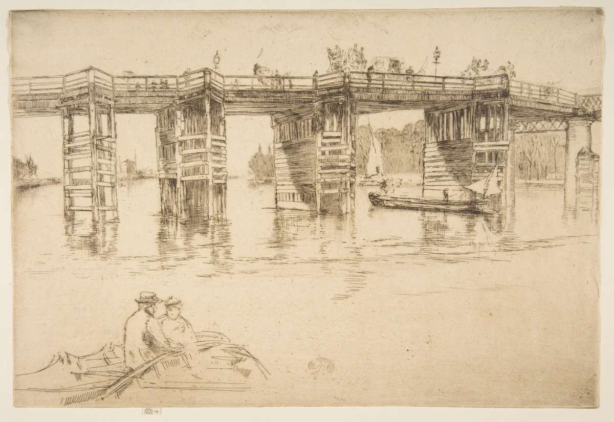 Old Putney Bridge by James McNeill Whistler, print, 1879