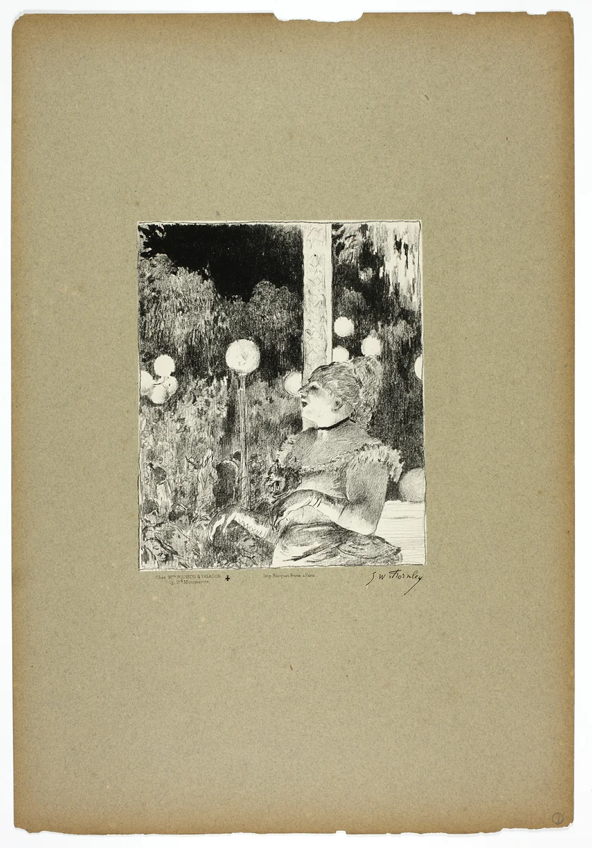 Thérésa Valdon, singing the 'Song of the Dog' by Georges-William Thornley, print, 1889-1890