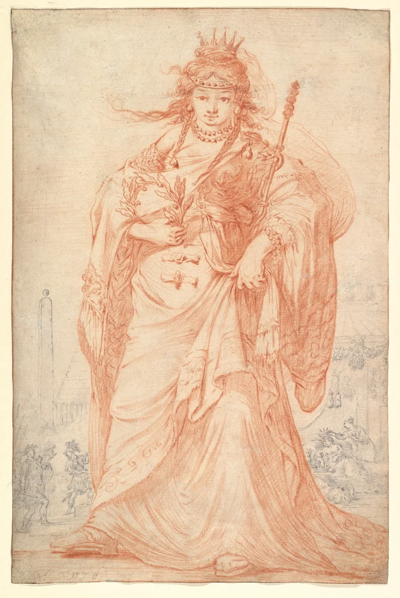 Cleopatra by Claude Vignon, drawing, 1647